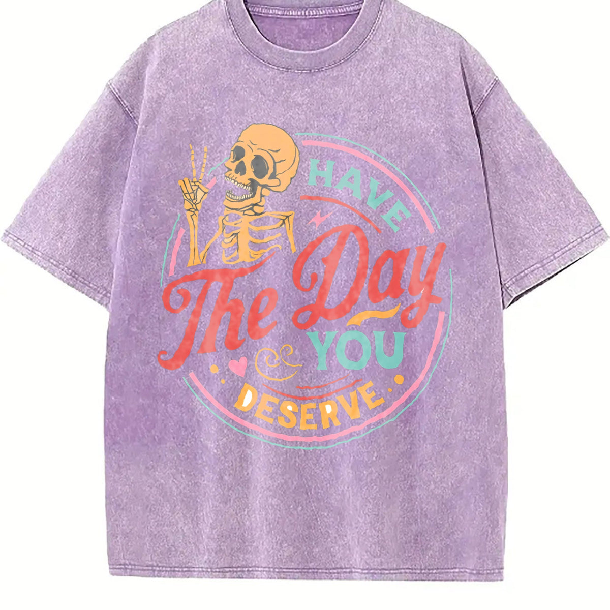 Skeleton Peace Sign Have The Day You Deserve Boxy Vintage product image 6