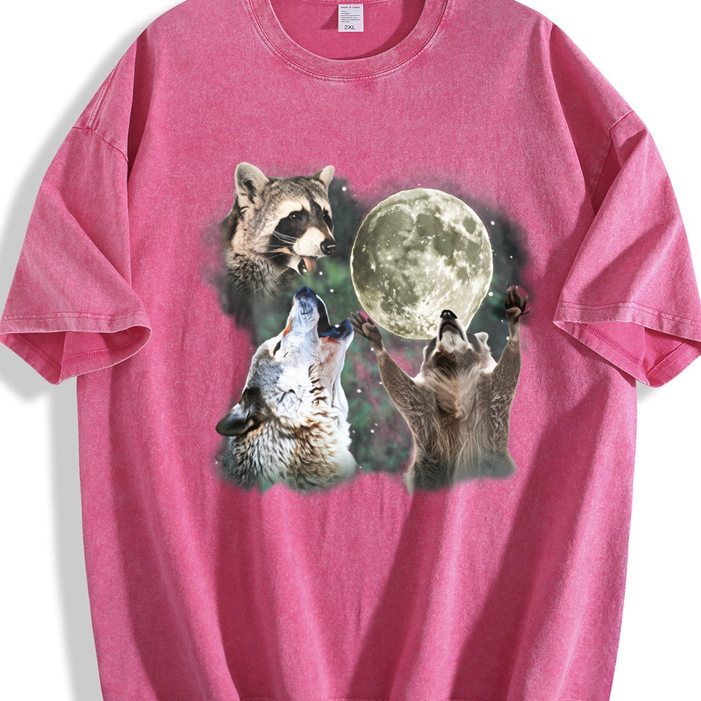 Raccoon And Wolf Vintage Washed T-Shirt product image 7