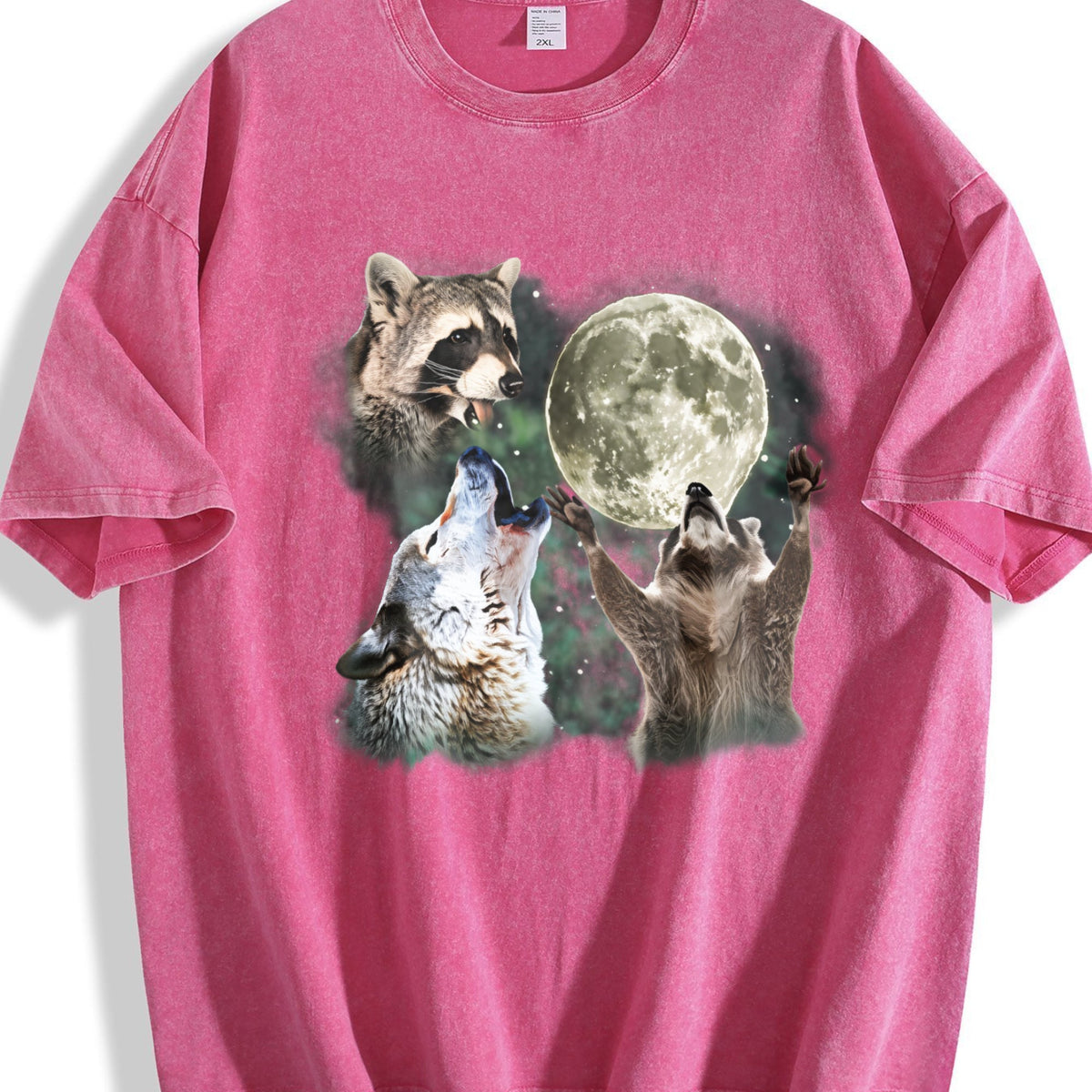 Raccoon And Wolf Vintage Washed T-Shirt product image 7