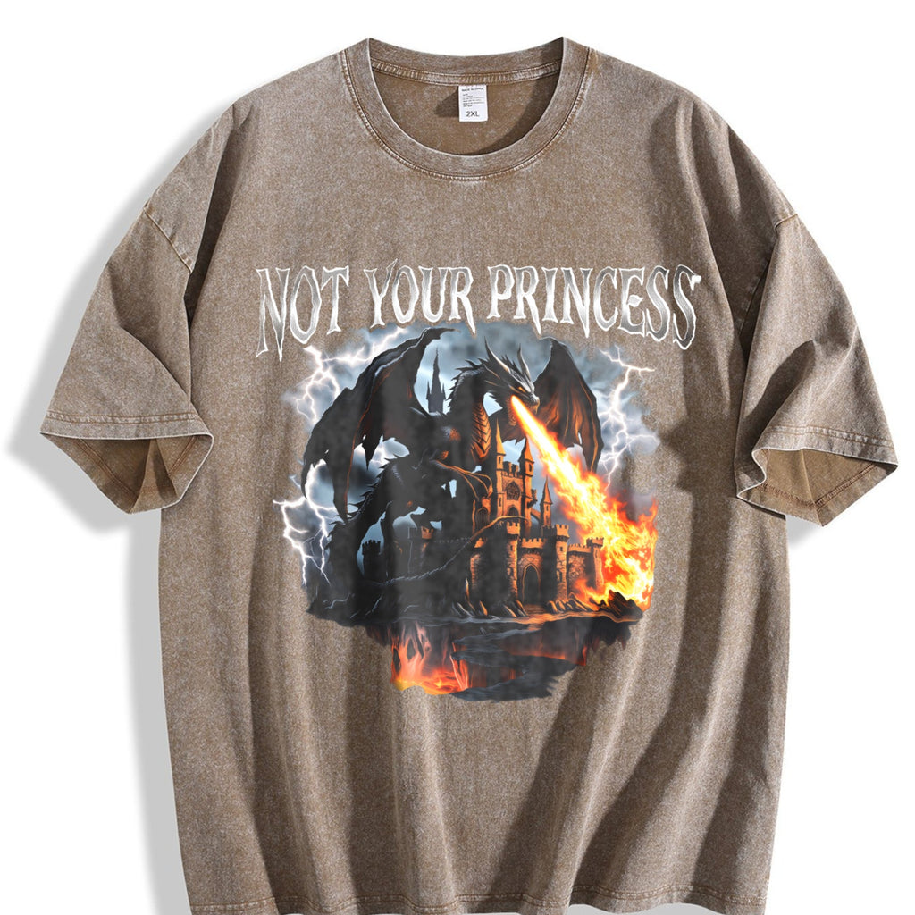 Not Your Princess Dragon 90s Vintage Washed T-Shirt product image 3