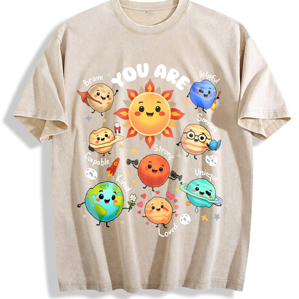 You Are Positive Affirmation Solar System Vintage Washed product image 1