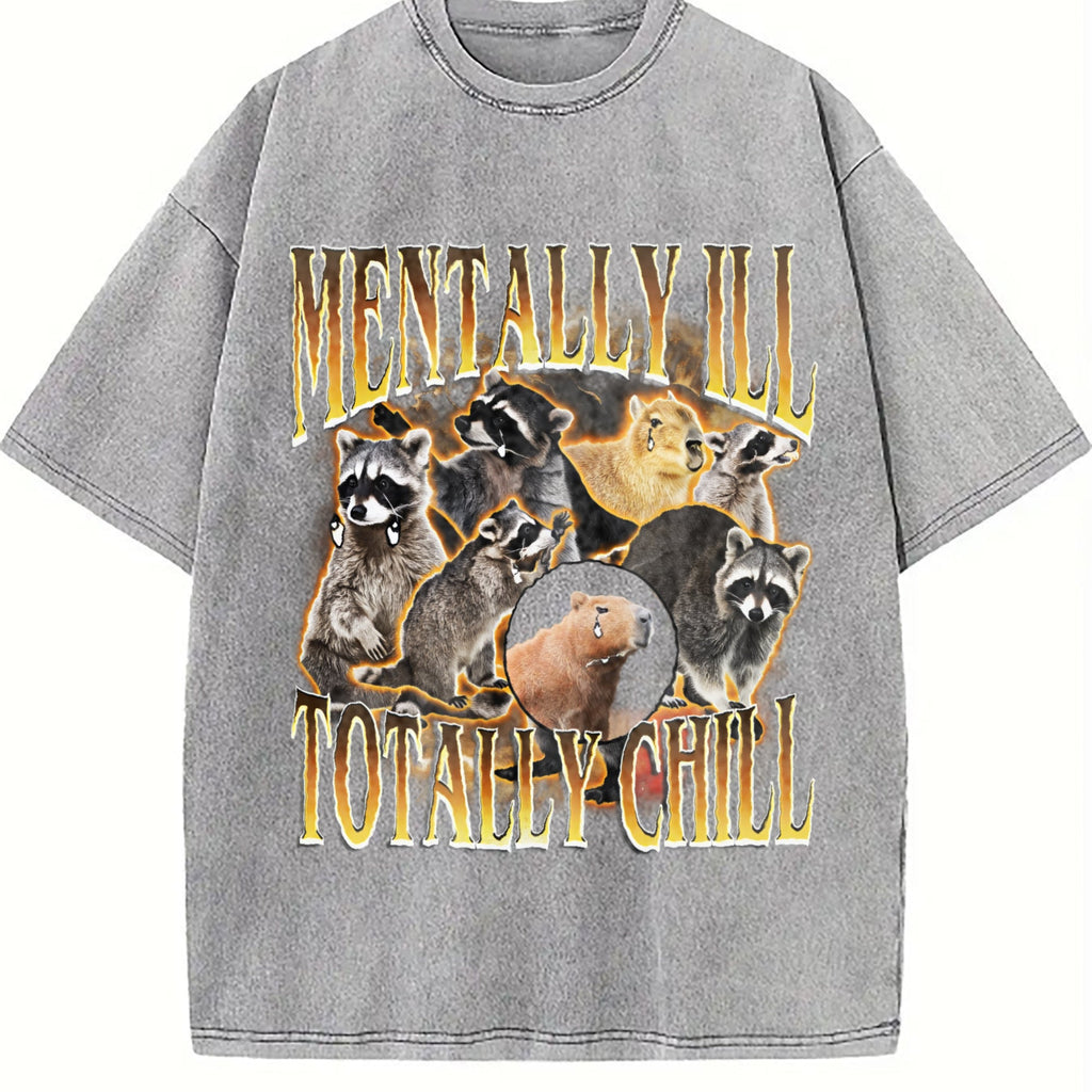 Mentally Ill Totally Chill Vintage Washed T-Shirt product image 5