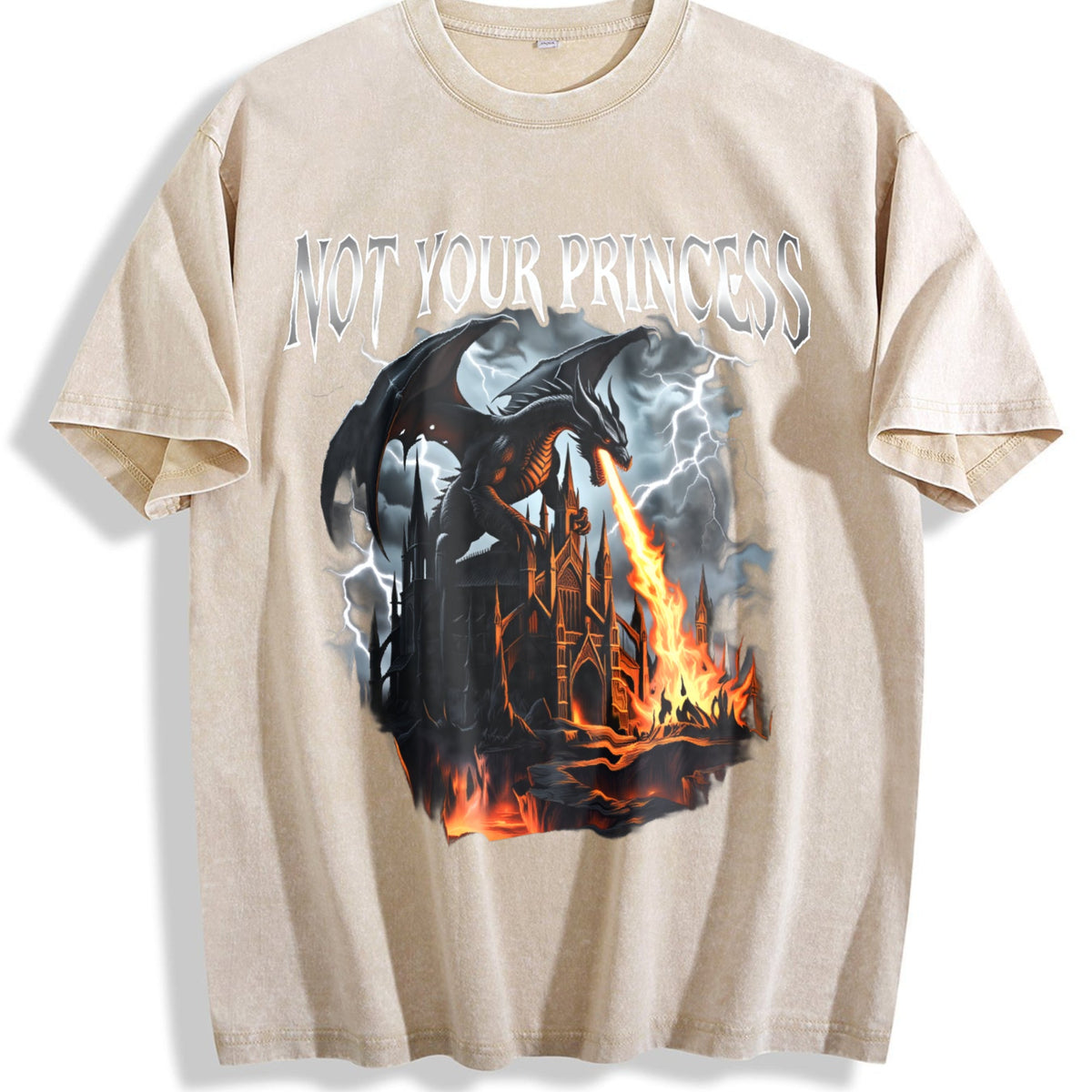 Copy Of Not Your Princess Dragon 90s Vintage Washed T-Shirt product image 1