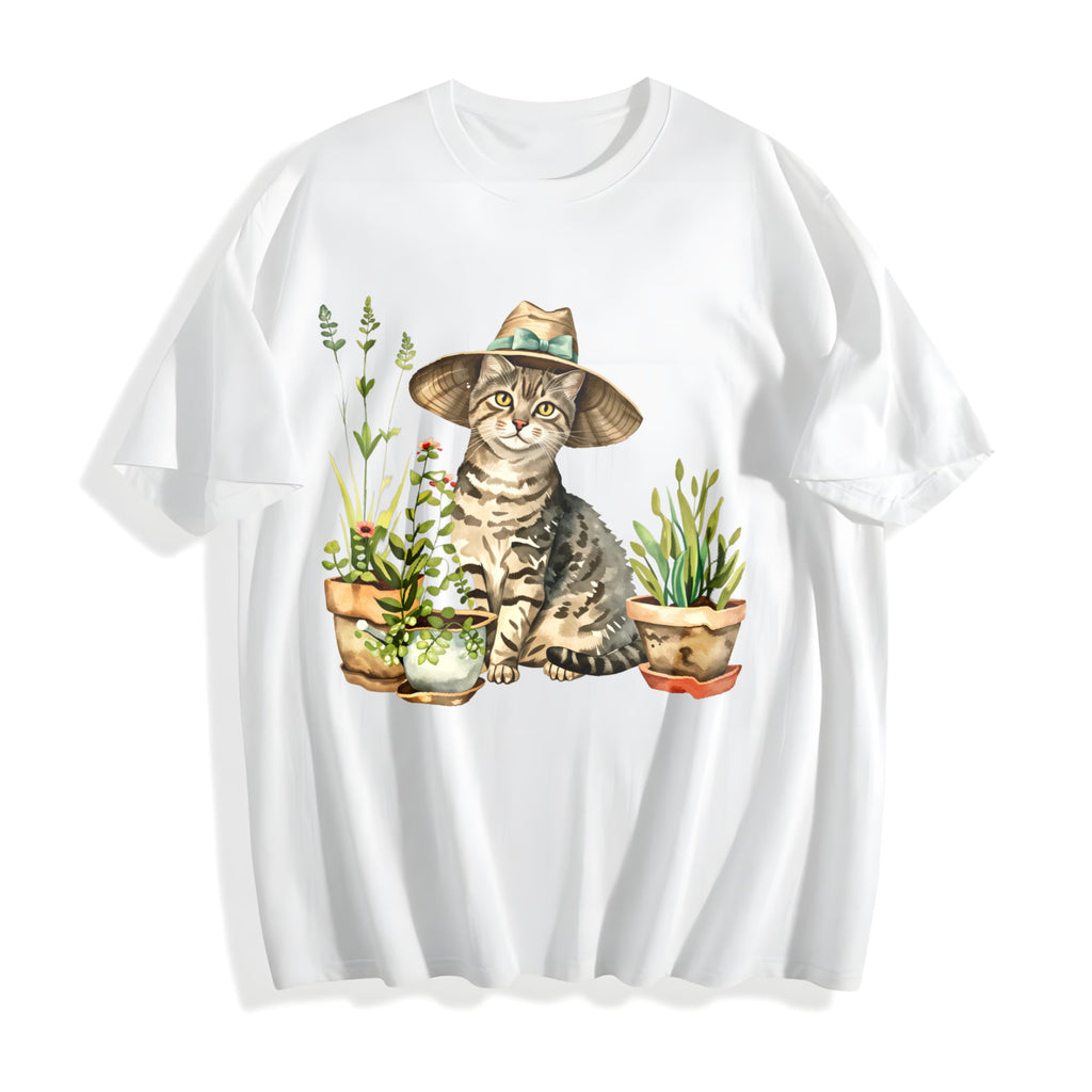 Cat And Plant Cotton T-Shirt product image 2