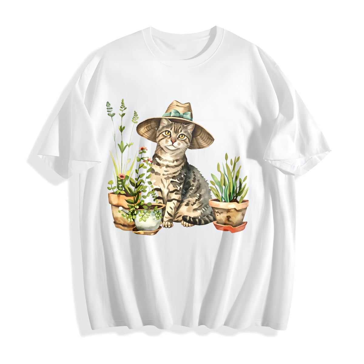 Cat And Plant Cotton T-Shirt product image 2