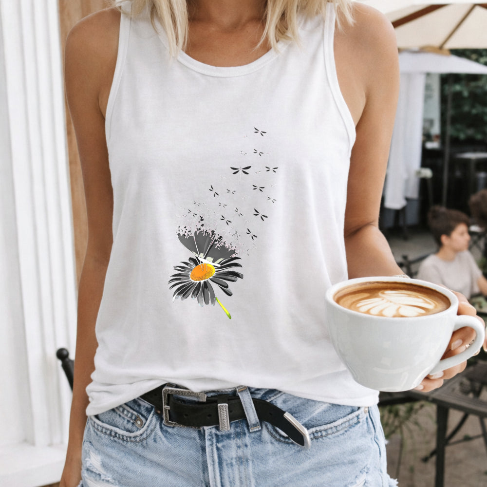 Dreamy Daisy And Butterfly Women's Tank Top