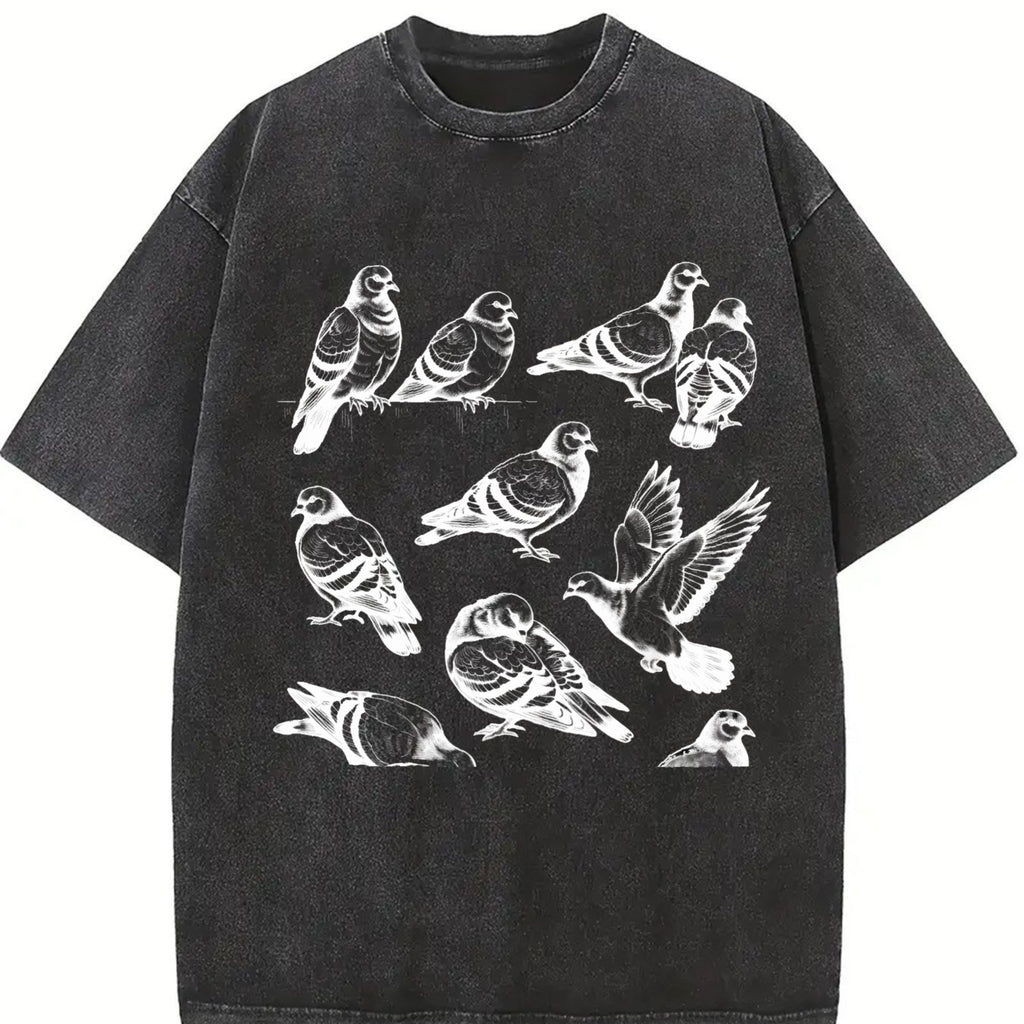 Pigeon 90s Tattoo Vintage Washed T-Shirt product image 2