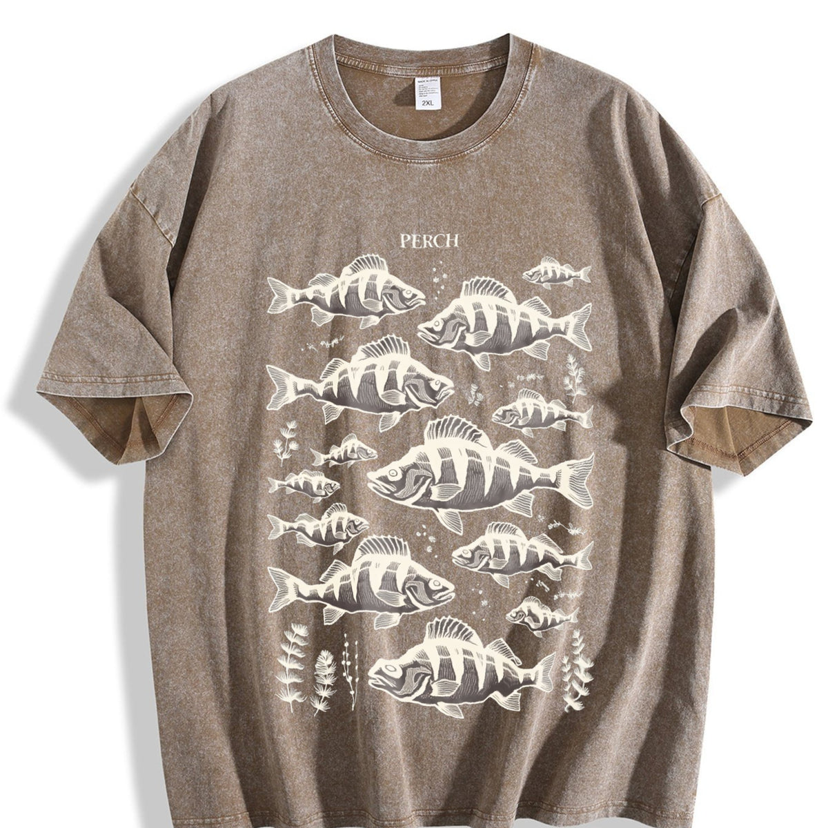 Perch Fish 90s Vintage Washed T-Shirt product image 3