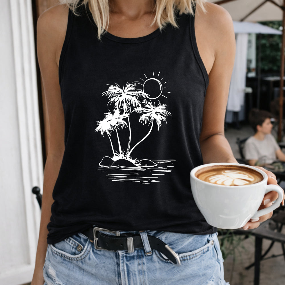 Tropical Island Palm Trees Women's Tank Top