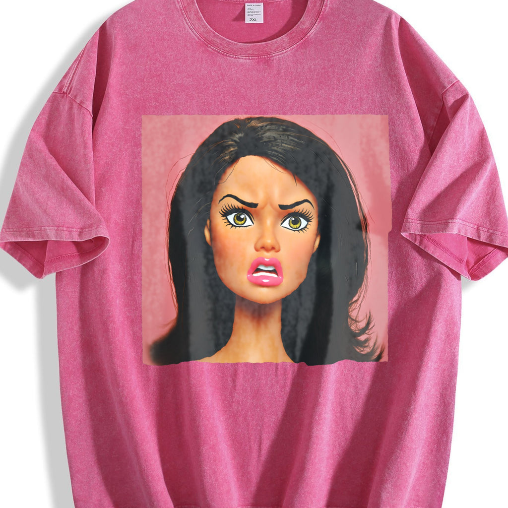Angry Doll on Pink Vintage Washed T-Shirt product image 7