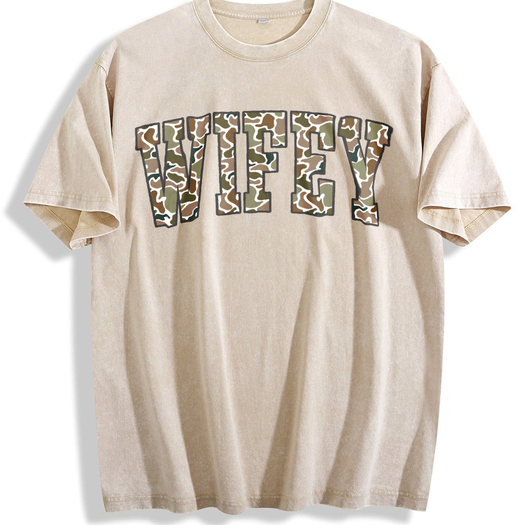 Camouflage Wifey Vintage Washed T-Shirt product image 1