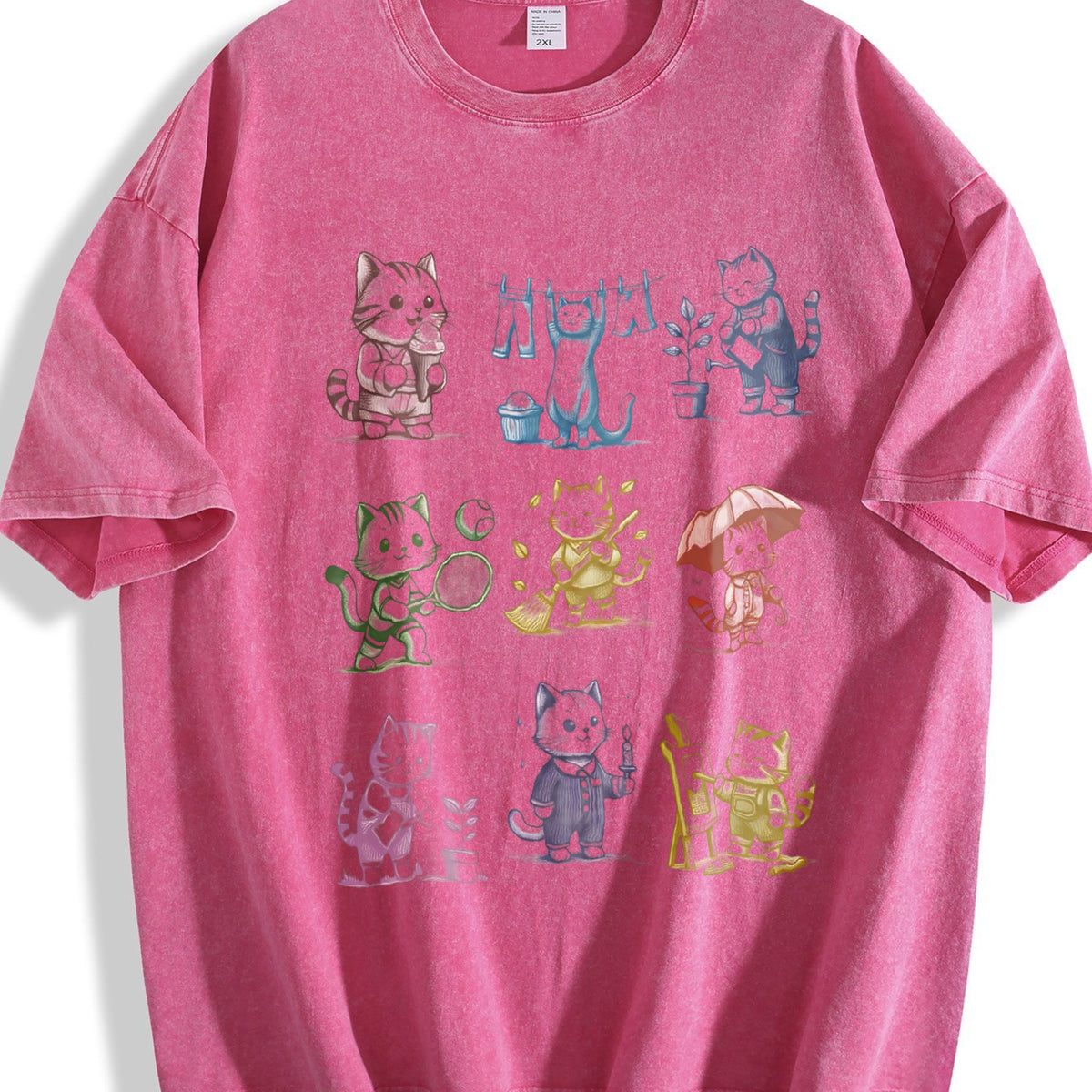 Cat 90s Tattoo Vintage Washed T-Shirt product image 7