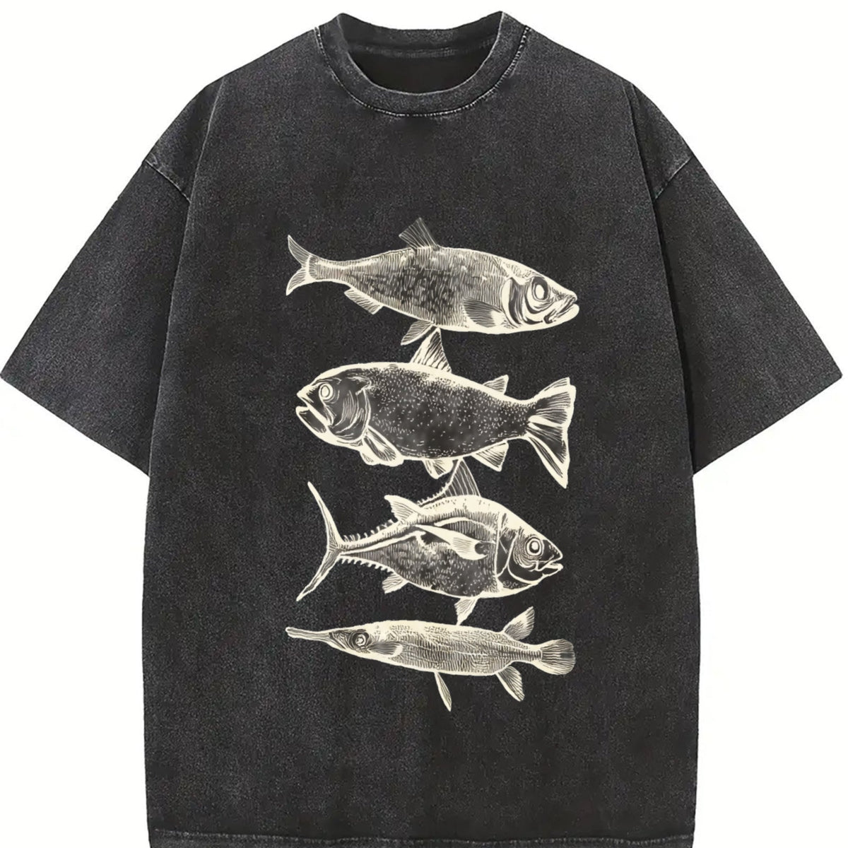 Fish Tattoo 90s Vintage Washed T-Shirt product image 2