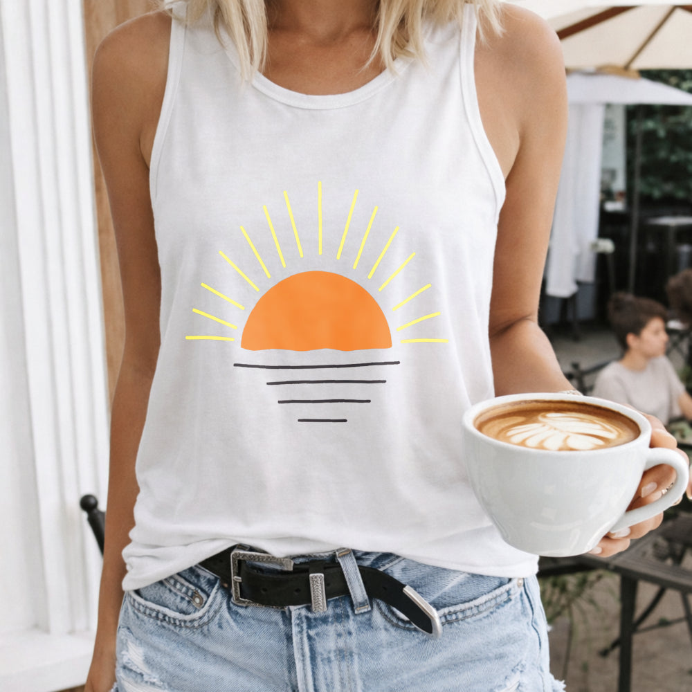 Letter & Applique Detail Women's Tank Top