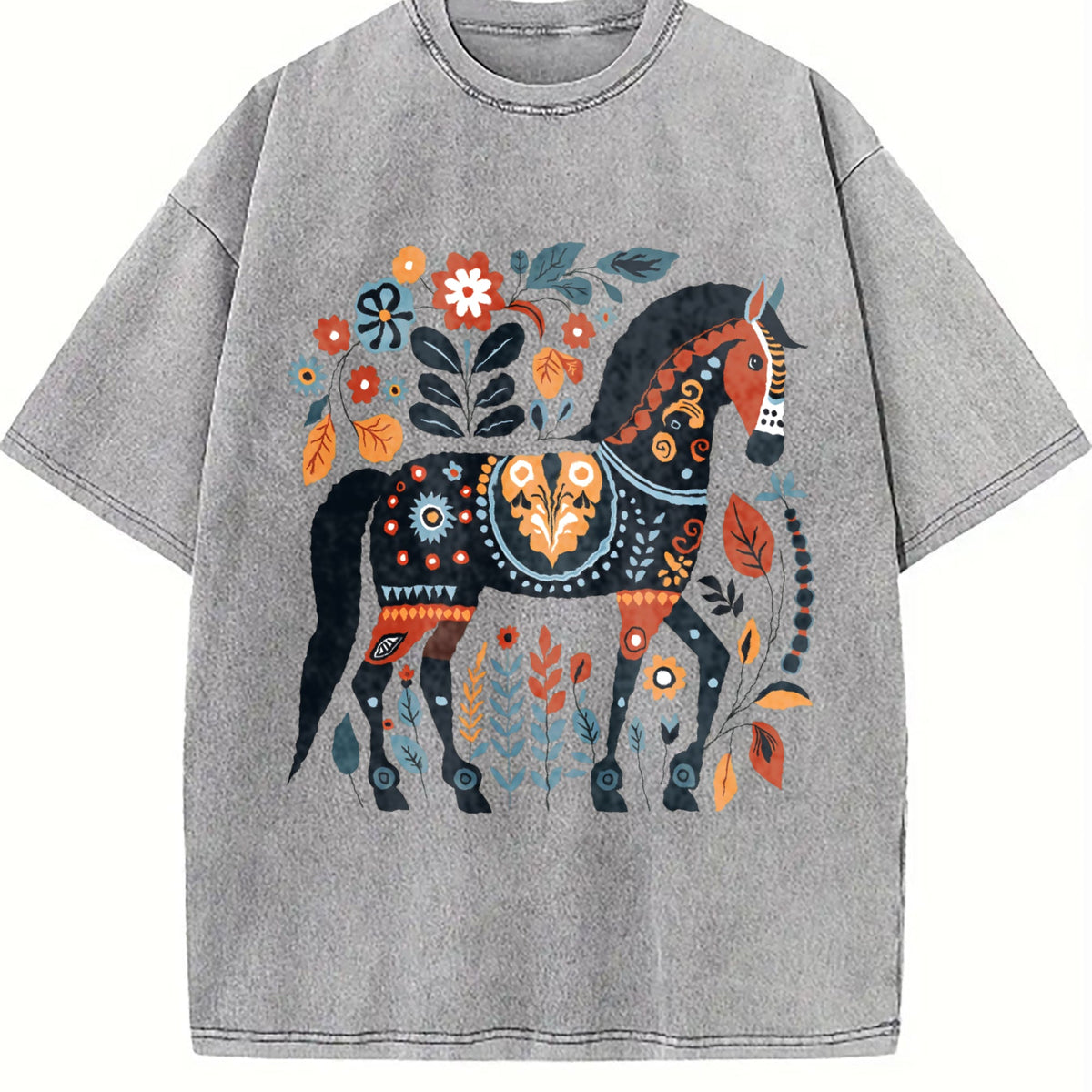 Summer Bohemian Floral Horse One-piece Vintage Washed product image 5
