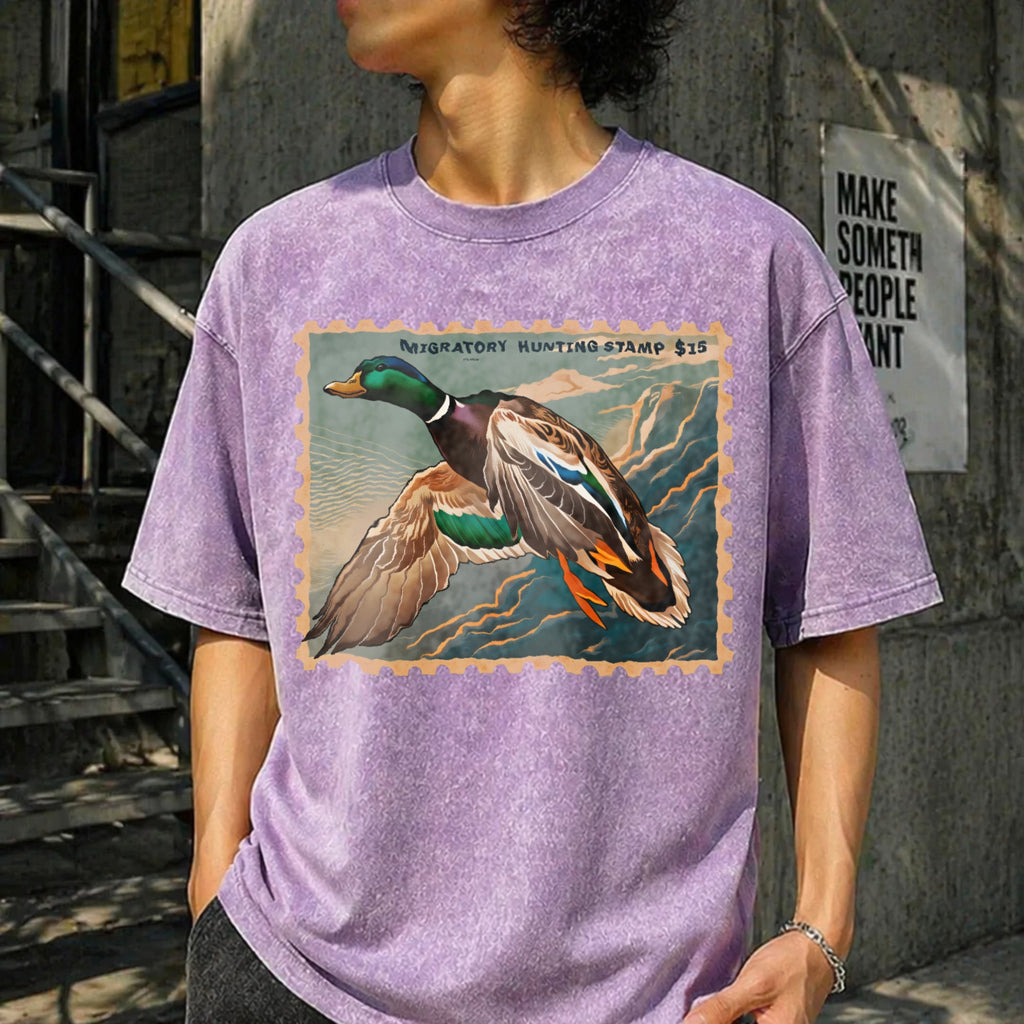 Waterfowl Stamp Art Vintage Washed T-Shirt product image 6