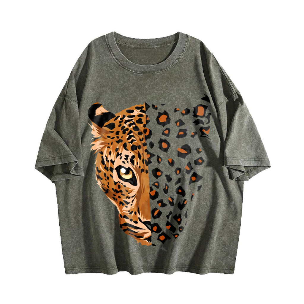 Ladies' Imitation Old With Letter Vintage Washed T-Shirt product image 4