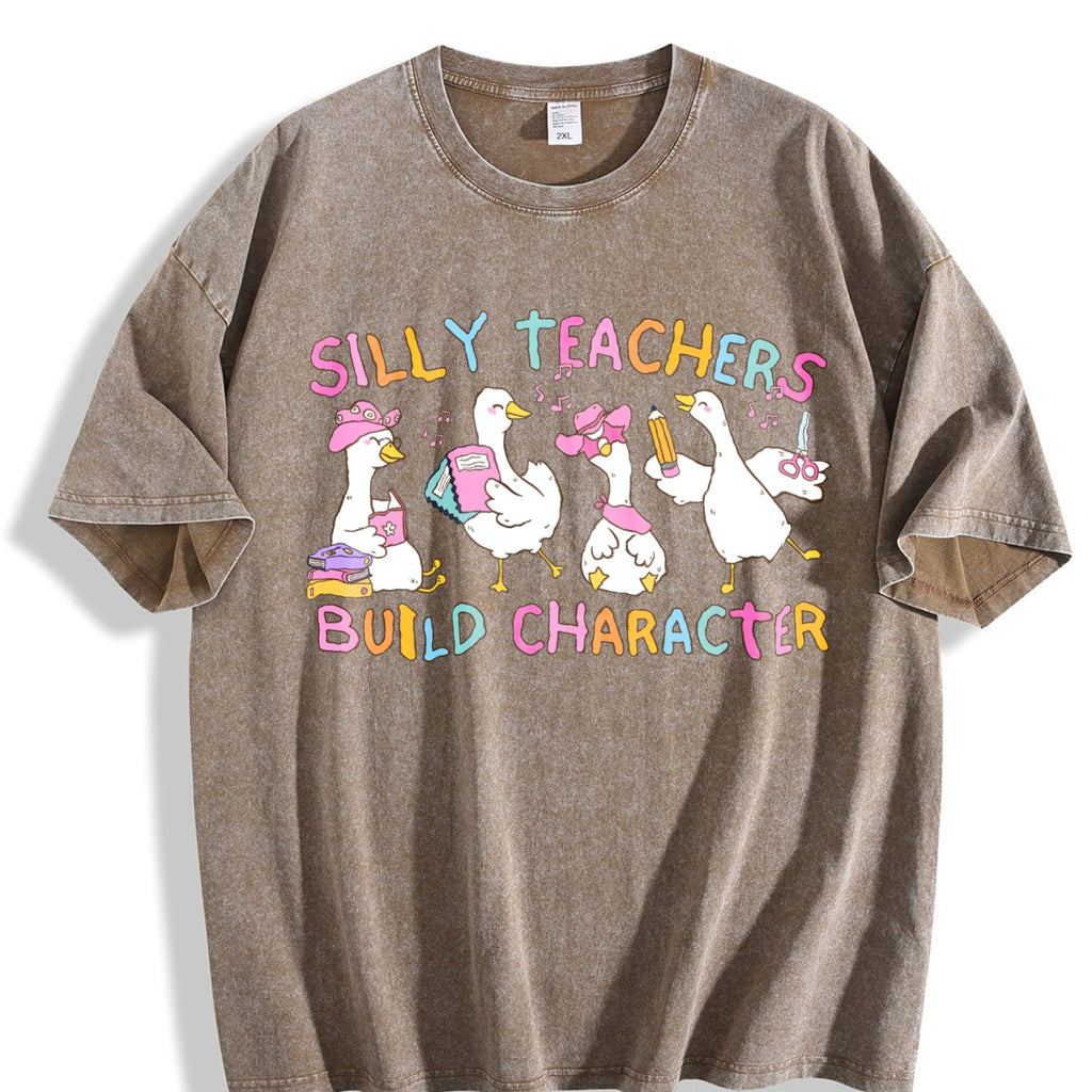 Silly Teacher Goose Vintage Washed T-Shirt product image 3
