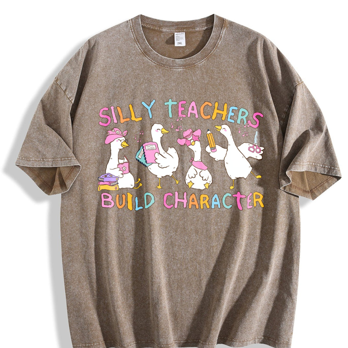 Silly Teacher Goose Vintage Washed T-Shirt product image 3