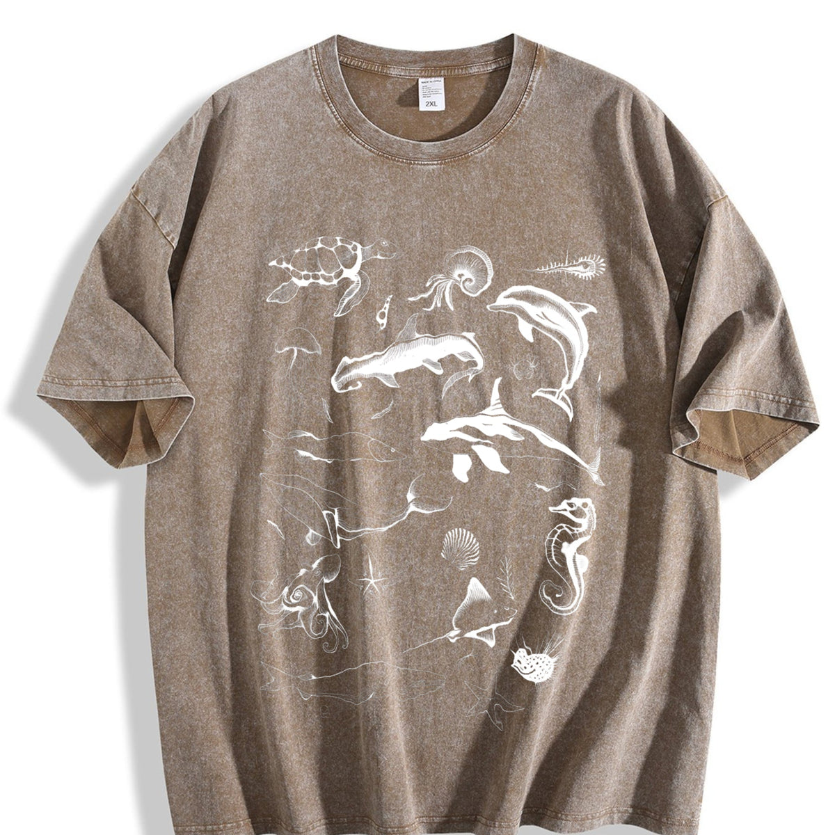 Fitting For A 90s Marine Life With Whales Vintage Washed product image 3
