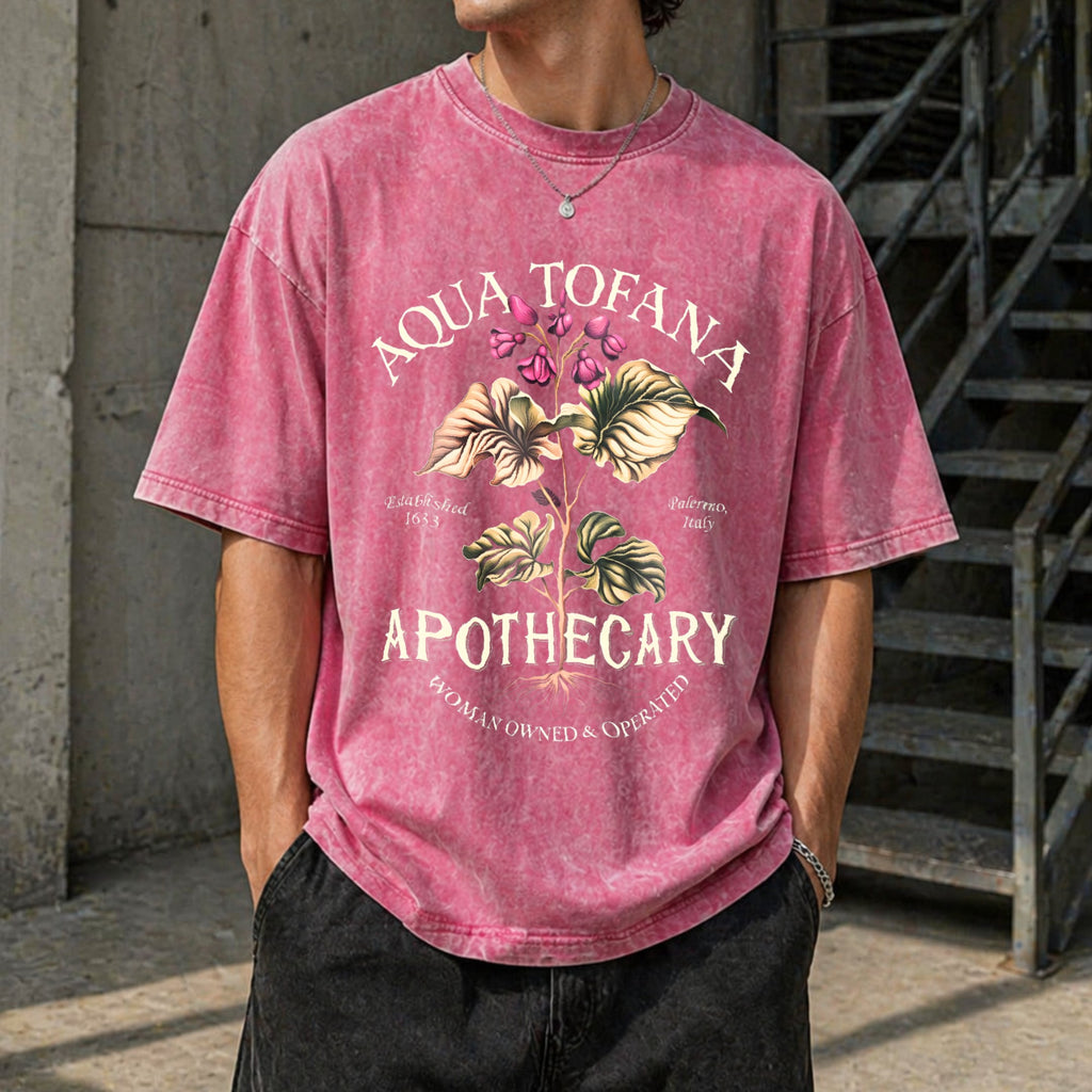 Aqua Tofana Funny Feminist Apothecary Vintage Washed T-Shirt product image 7