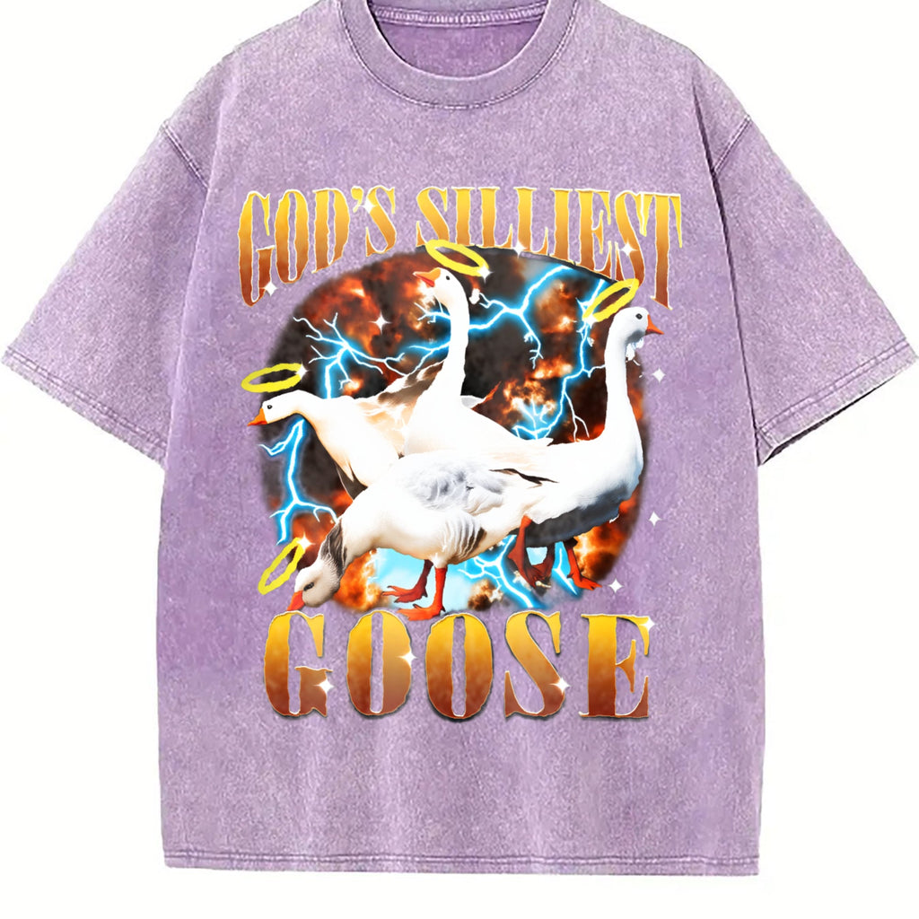 God's Silliest Goose Funny Sarcastic 90s Vintage Washed product image 6