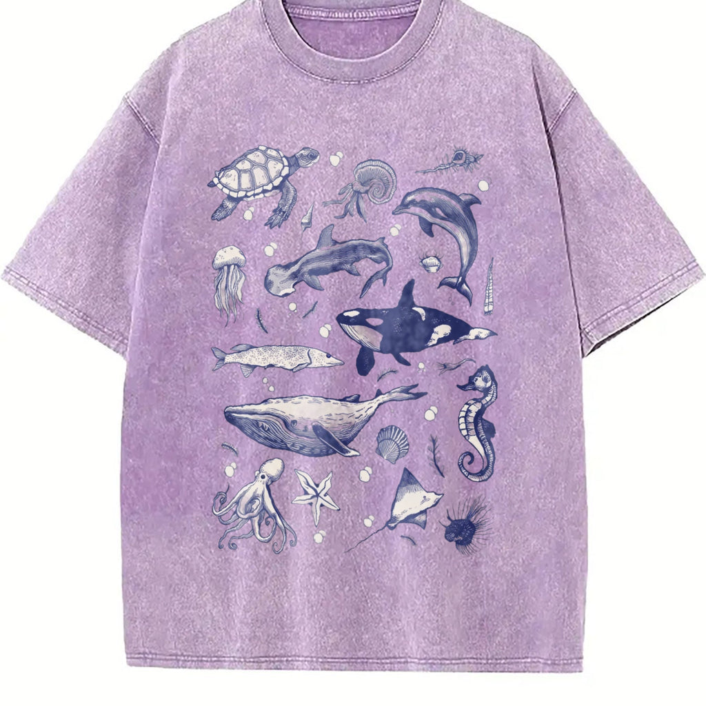 Sea Animal 90s Vintage Washed T-Shirt product image 6