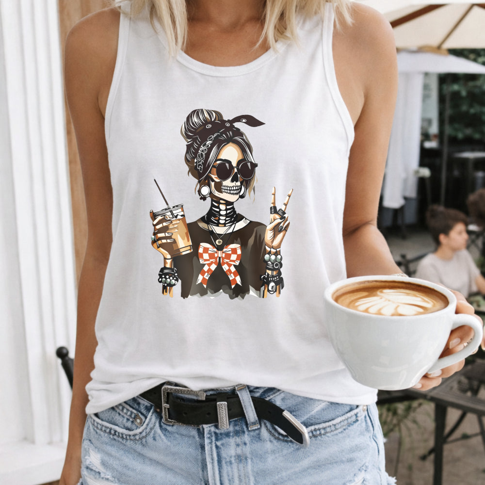 Coffee Skeleton Woman Women's Tank Top
