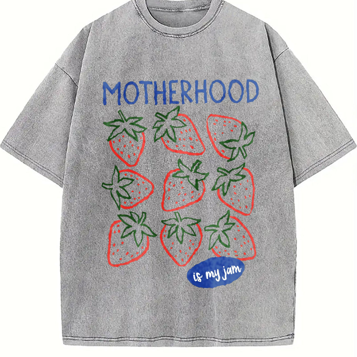 Motherhood Is My Jam Strawberry Pun Mom Life - Boxy Vintage product image 5