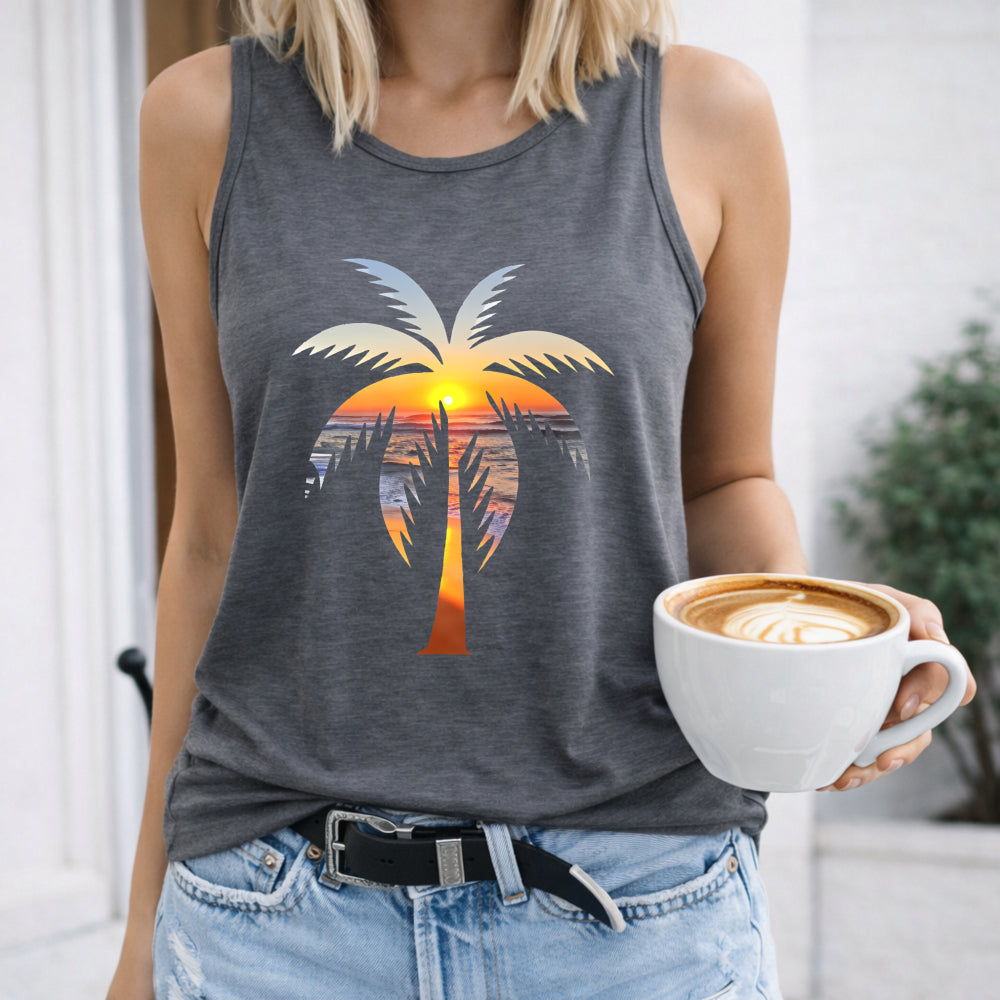 Palm Tree Sunset Women's Tank Top