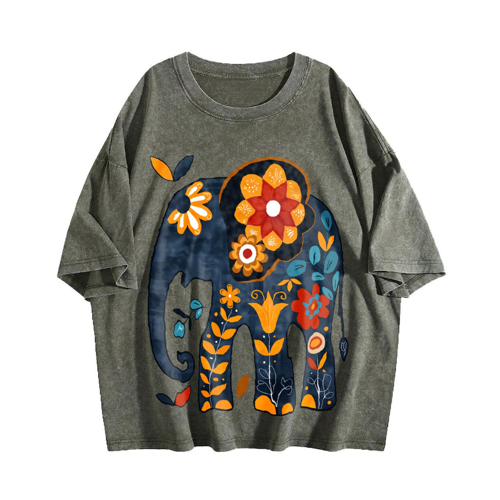 Bohemian Elephant - With Vibrant & Floral Vintage Washed product image 4