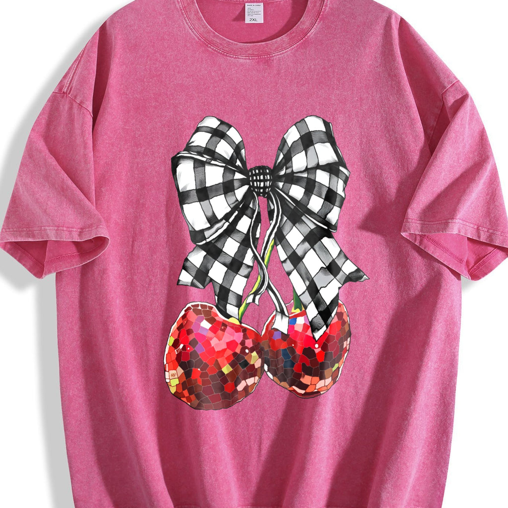 Compatible Cherry & Bow Vintage Washed T-Shirt product image 7
