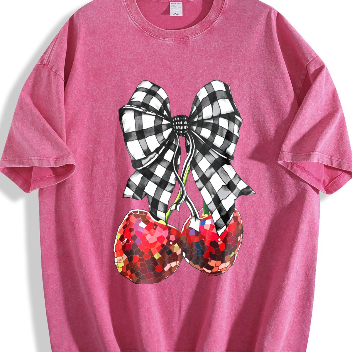Compatible Cherry & Bow Vintage Washed T-Shirt product image 7