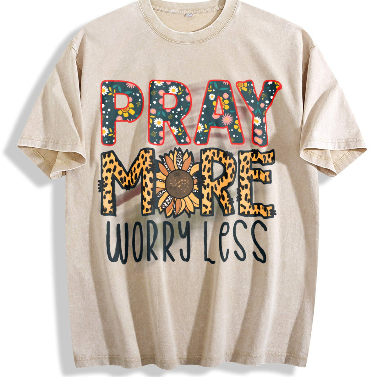 Pray More Worry Less Vintage Washed T-Shirt product image 1