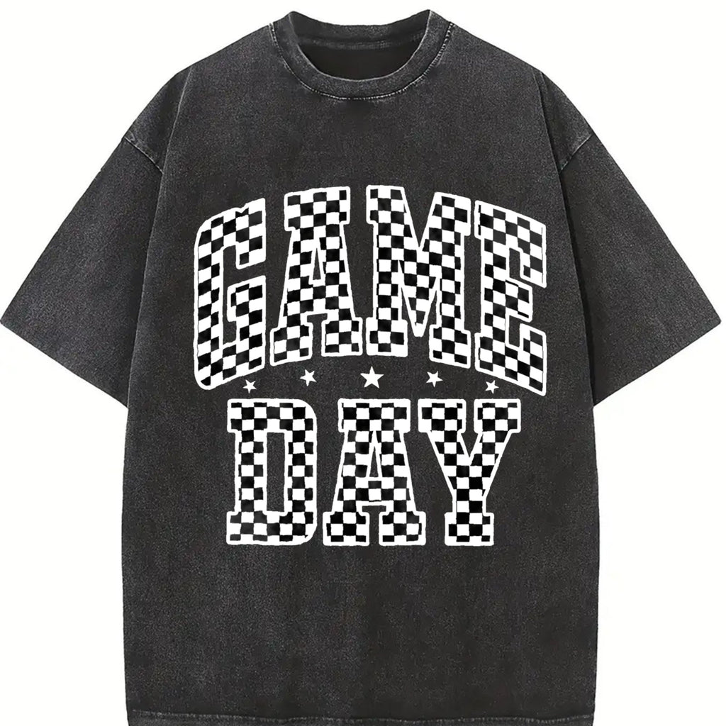 Football - Checkered With Logos Vintage Washed T-Shirt product image 2