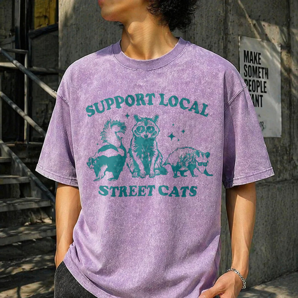 Support Local Cats Vintage Washed T-Shirt product image 6