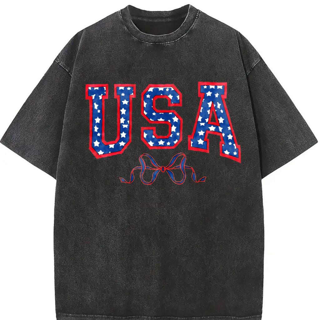USA Bow Coquette Vintage Washed T-Shirt product image 2