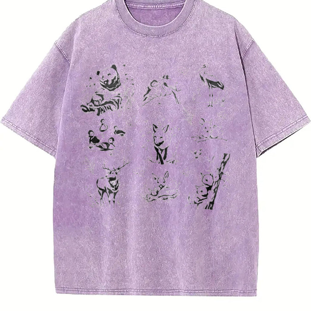 Forest Animals 90s Tattoo Vintage Washed T-Shirt product image 6
