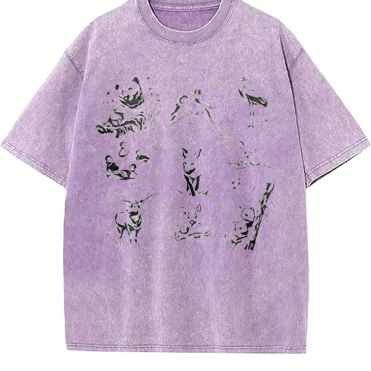 Forest Animals 90s Tattoo Vintage Washed T-Shirt product image 6