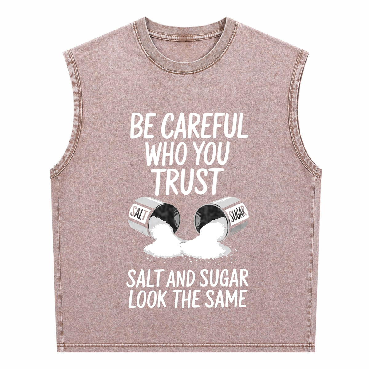 Outdoor Fitness With Salt - Beware Of Spoken Words From Men's Washed Tank Top