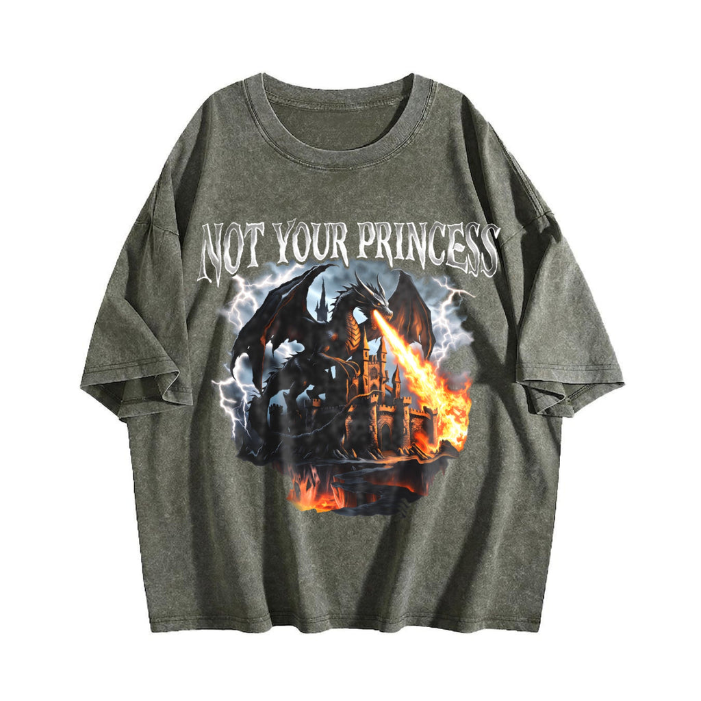 Not Your Princess Dragon 90s Vintage Washed T-Shirt product image 4