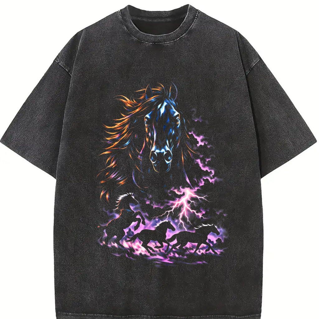 Lightning Horse 90s Vintage Washed T-Shirt product image 2