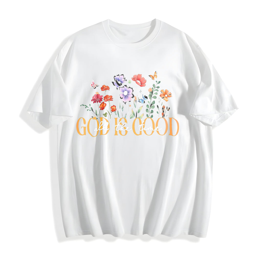 Summer God Is Good Floral Cotton T-Shirt product image 2