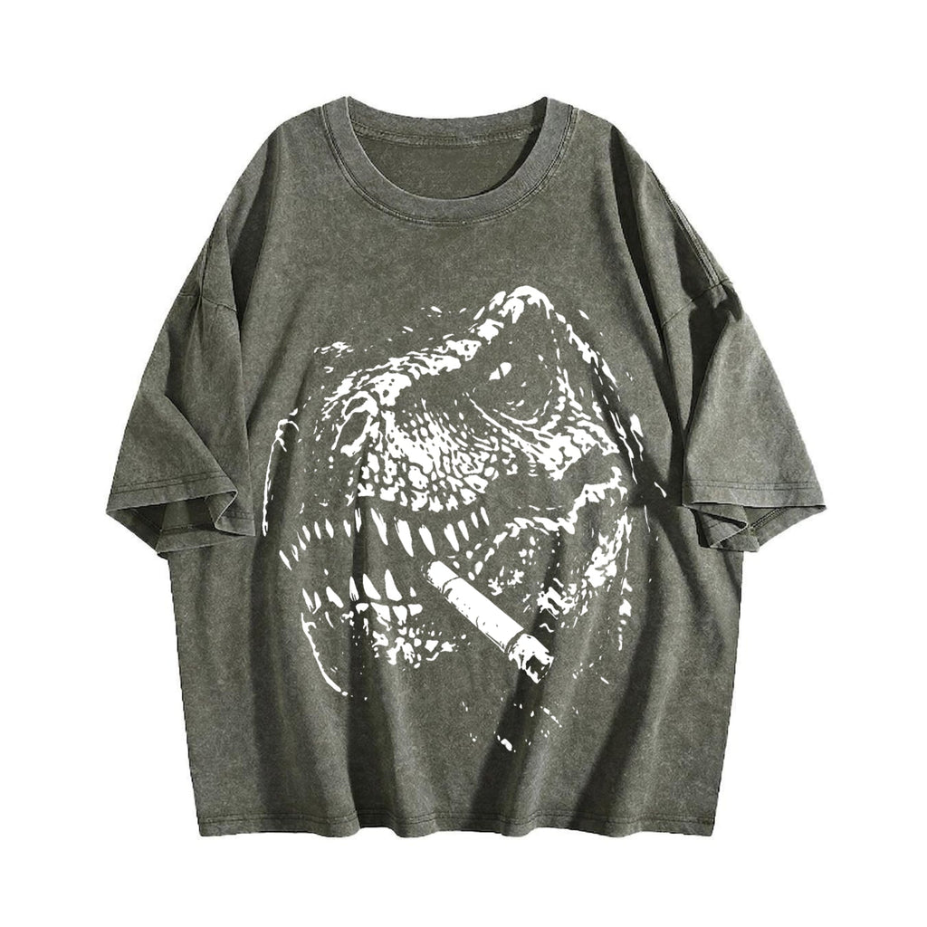 T Rex Smoke Y2K 90s Vintage Washed T-Shirt product image 4