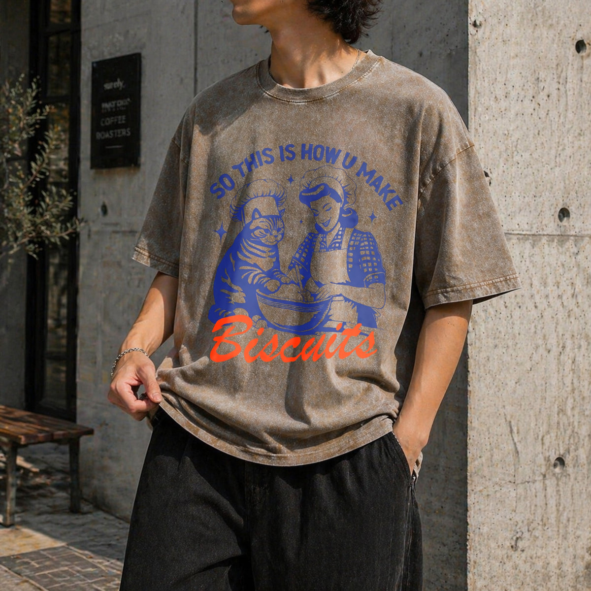 Cat Biscuits Vintage Washed T-Shirt product image 3