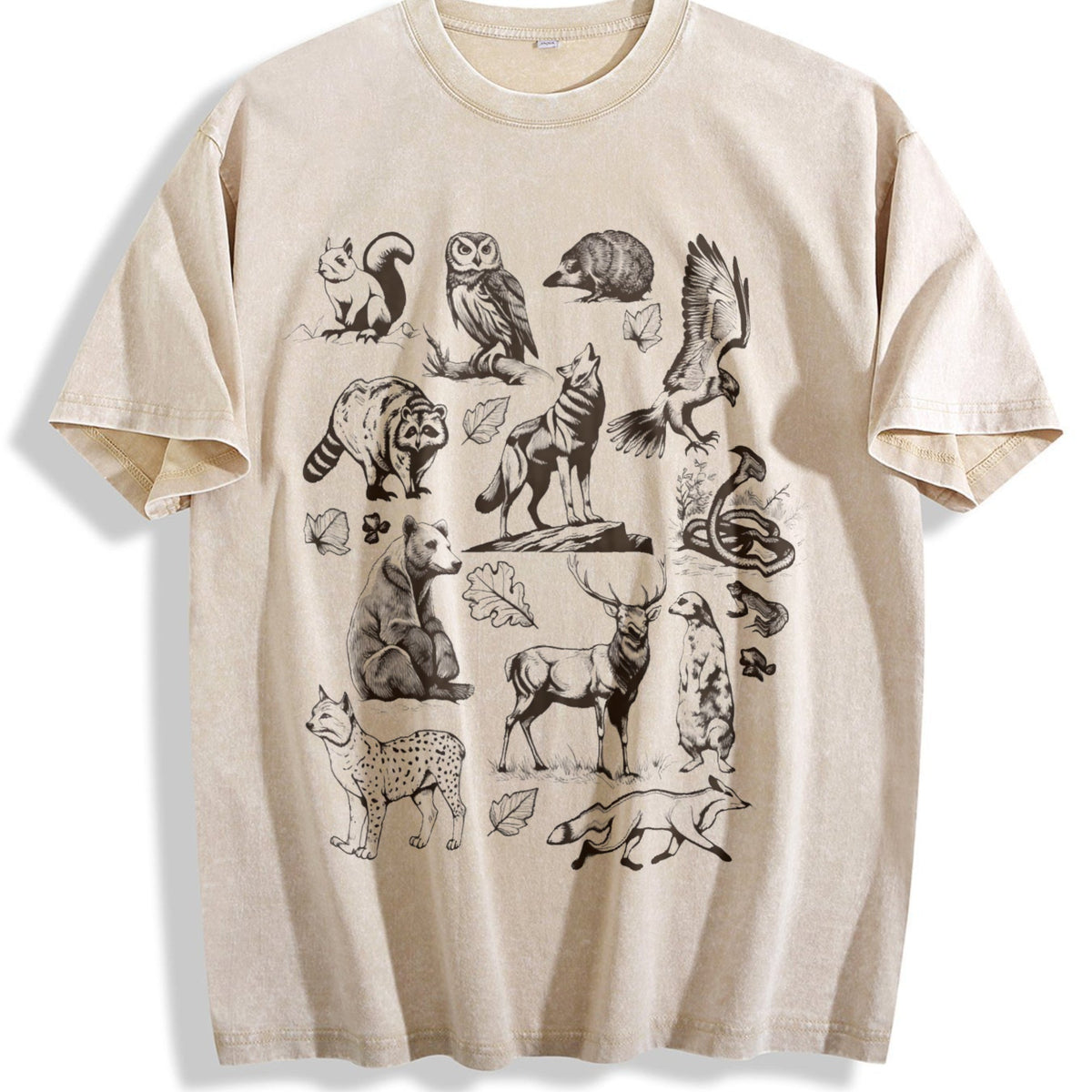 Forest Animals 90s Vintage Washed T-Shirt product image 1