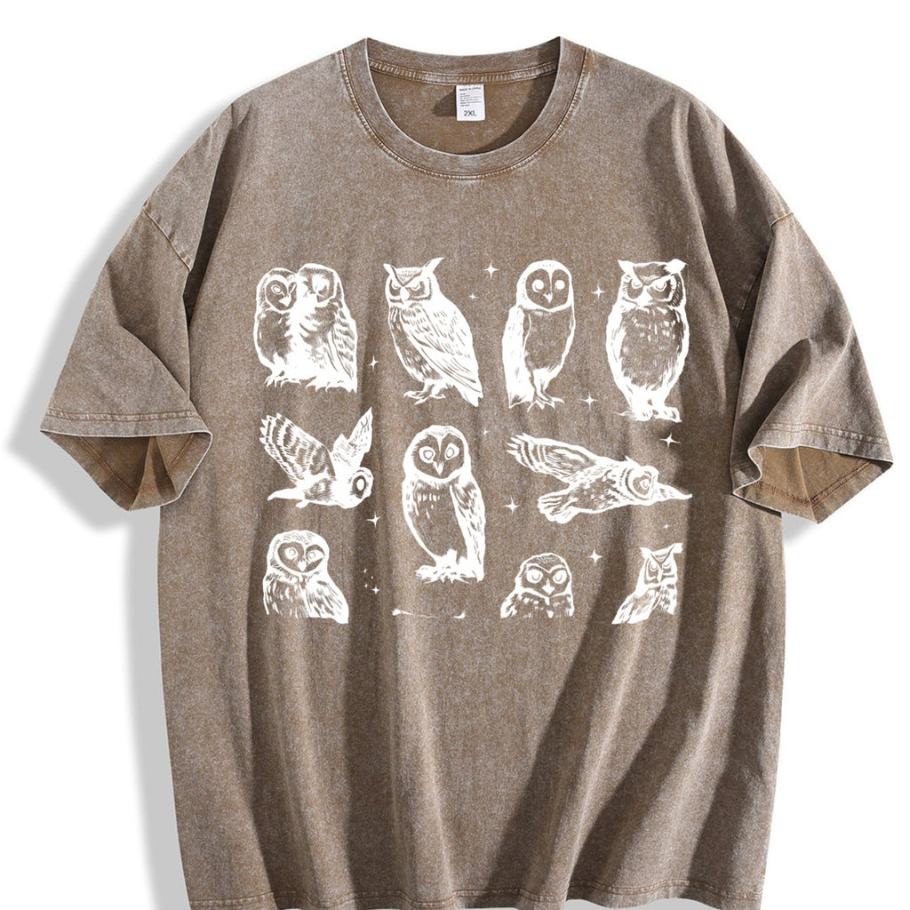 Owls 90s Tattoo Vintage Washed T-Shirt product image 3