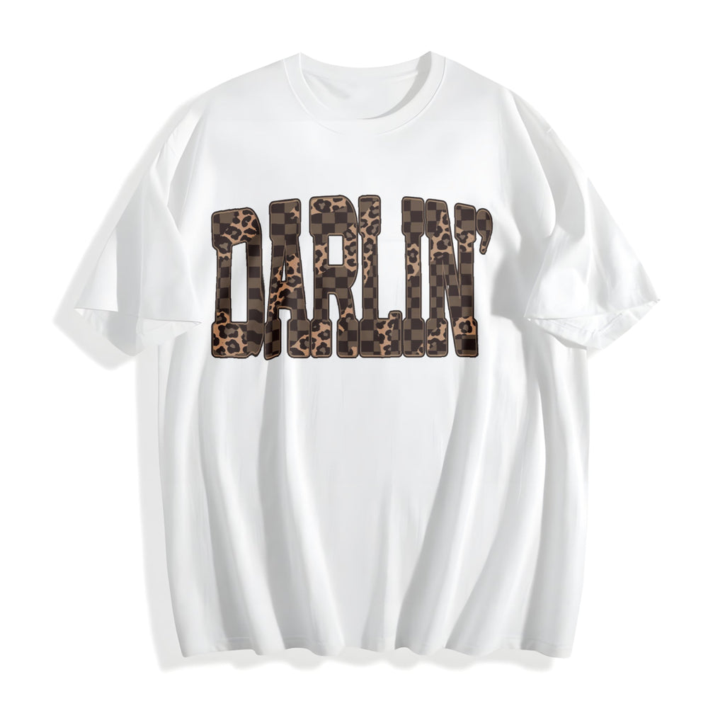 Western Checkered Leopard Cotton T-Shirt product image 2