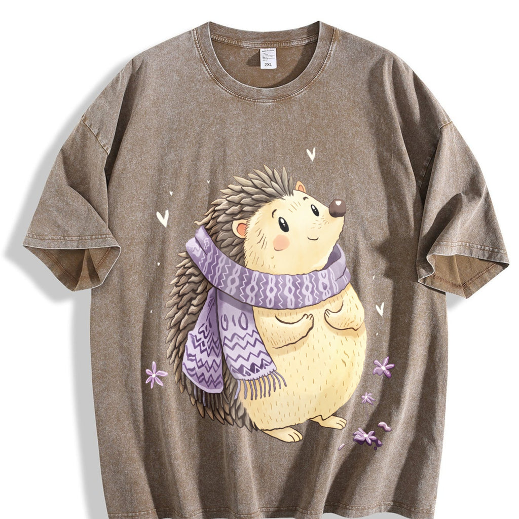 Scarf & Hedgehog Vintage Washed T-Shirt product image 3