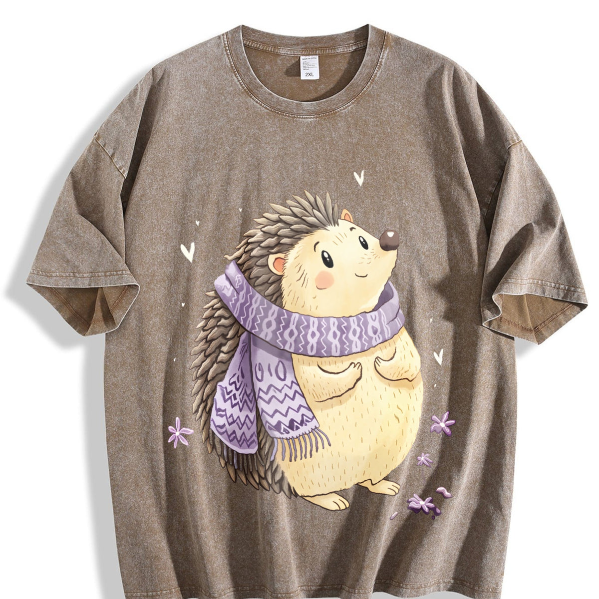 Scarf & Hedgehog Vintage Washed T-Shirt product image 3